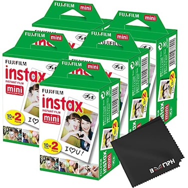 Fujifilm Instax Mini Instant Camera Film 100 Shoots Total 10 Sheets x 10 Capture Memories Anytime AnywhereBoomphs Comprehensive Ultimate Performance Cloth Solution for Perfect Picture Quality