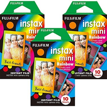 Fujifilm Instax Mini Instant Multi Colored Film 10 Sheets 3 Pack Value Set Rainbow