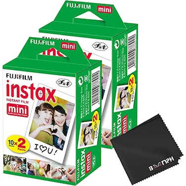 Fujifilm Instax Mini Instant Camera Film 40 Shoots Total 10 Sheets x 4 Capture Memories Anytime Anywhere Boomphs Comprehensive Ultimate Performance Cloth Solution for Perfect Picture Quality