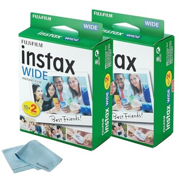 Fujifilm Instax Wide Instant Films for Fuji Instax Wide 40 Exposures BluebirdSales Microfiber Cleaning Cloth