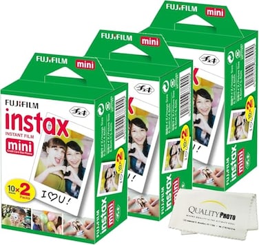 Fujifilm INSTAX Mini Instant Film White for Fujifilm Mini 8 Mini 9 Cameras wMicrofiber Cloth by Quality 60