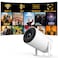 PANSEBA Electronic Focus with Short Throw Mini Projector with WiFi 6 and Bluetooth Auto Keystone Outdoor Movie Projector Big Screen Home Portable Projector for PhoneTV StickLaptopHDMI