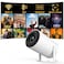 PANSEBA Electronic Focus with Short Throw Mini Projector with WiFi 6 and Bluetooth Auto Keystone Outdoor Movie Projector Big Screen Home Portable Projector for PhoneTV StickLaptopHDMI