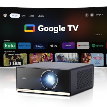 Wanbo X5 Pro Google TV Smart Projector with WiFi Bluetooth 4K Supported 1100 ANSI Outdoor Home Movie Projector Auto Focus Keystone HDMI 20 Voice Control HDR10 2025 Upgrade