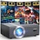 FUDONI Electric FocusAuto Keystone Projector with WiFi and Bluetooth Native 1080P 4K Supported Outdoor Movie Projector for Home Theater UP to 300 for iOSAndroidLaptopTV StickHDMIUSB