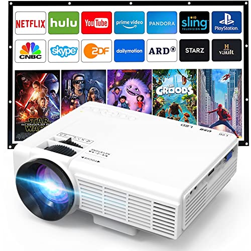 بوكسينات Puxinat Mini Projector 1080p Full Hd Supported Portable Movie Home Theater Proje