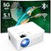 KEEPWISE Mini Projector with WiFi and Bluetooth 1080P Supported Outdoor Movie Projector Compatible with AndroidiOSWindowsTV StickHDMIUSB