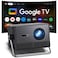 HAPPRUN 2000 ANSI Official Licensed Google TV Outdoor Projector 4K Full HD Smart Projector with Wifi and Bluetooth Auto Focus Dolby SoundBuiltin Apps Indoor Home Theater for PhoneTV StickPCPS5