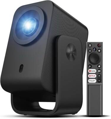 TCL C1 Smart Projector 4K Support Compatible with Google TV WiFi and Bluetooth Auto FocusKeystone 1080P HDR10 Dolby Audio 285 Rotation Mini LCD Projector for BedroomHome TheaterOutdoorBlack