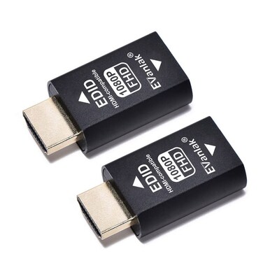 EVanlak 3rd Generrtion Hdmi Edid Emulator Passthrough Eliminated Emulator Adapter Work with Mac Thunderbolt to HDMI SwitchesExtenderAV ReceiverVideo Splitters 1920X108059hz2pack