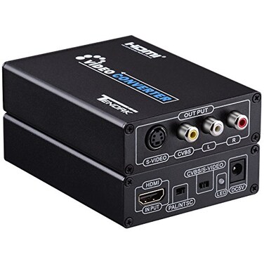 Tendak HDMI to Composite 3RCA AV SVideo RL Audio Video Converter Adapter Upscaler Support 720P1080P with RCASVideo Cable for PC Laptop Xbox PS3 TV STB VHS VCR Camera BlueRay DVD