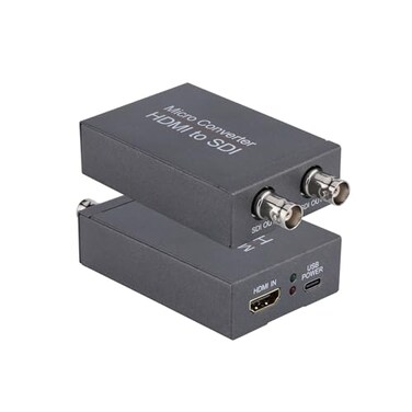 Anber-Tech AnberTech HDMI to SDI HDMI to 3GSDIHDSDI Converter 2 Way SDI Output with Power Supply Adapter Audio Embedder Support 1080P Auto Format Detection Extender for Camera CCTV