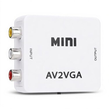 Diyeeni Mini VGA to Video Converter Composite to VGA Adapter TV SetTop Box Audio Video Converter White