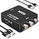 Chodwe RCA to HDMI Converter 1080P Mini RCA Composite CVBS AV to HDMI Video Audio Converter Adapter Supports PALNTSC for N64 Wii PS2 PS3 Xbox VHS VCR Camera DVD with HDMI Cable