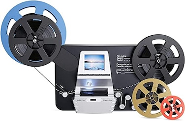 USHNIH 8mm Super 8 Film to Digital Converter Film Scanner Digitizer with 24 Screen Convert 3579Reels View Frame by Frame into 1080P Digital MP4 FilesSharing Saving on 32GB SD Card