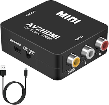 DigitConvert AV to HDMI Converter RCA to HDMI Converter 1080P Mini RCA Composite CVBS Audio Video Converter Supports PALNTSC Compatible with PCLaptopXbox PS4 TVSTBVHSVCRBlueRay