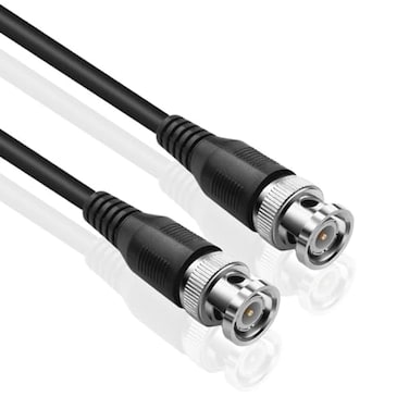 TNP Products RG6 Coaxial Cable 35FT BNC Male to Male Heavy Shielding Black 75 Ohm for Video Broadcasting CCTV Audio Systems