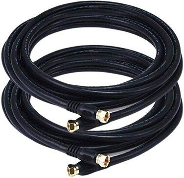 iMBAPrice iMBPrice 2Pack RG6 Coaxial Patch Cable 12 Feet with FType Screwon Connectors in Black