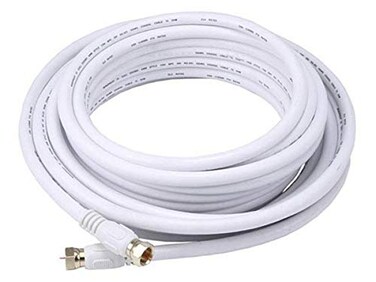 Monoprice 104060 RG6 Quad Shield CL2 Coaxial Cable with F Type Connector25ftWhite