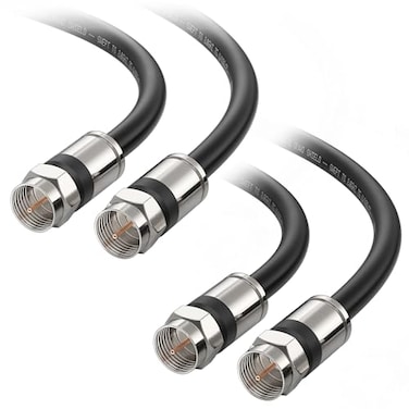 Cable Matters 2Pack RG6 Coaxial Cable 6ft CL2 Rated for inWall UseCM Quad Shield Coaxial Cable RG6 Coax Cord for TV Digital Router Satellite Receiver and More Black