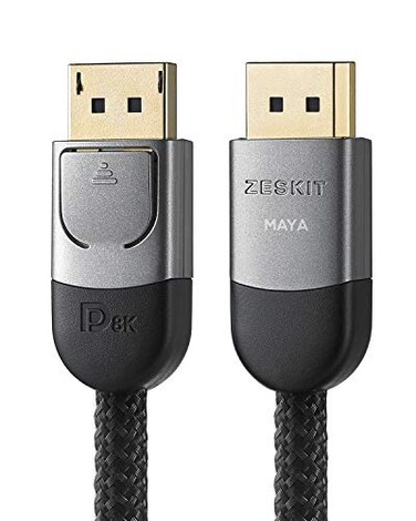 Zeskit Maya DP 14 Cable 4K 120Hz 8K 60Hz 1440p 144Hz 240Hz HDR 324Gpbs HBR3 3ft Braided Jacket