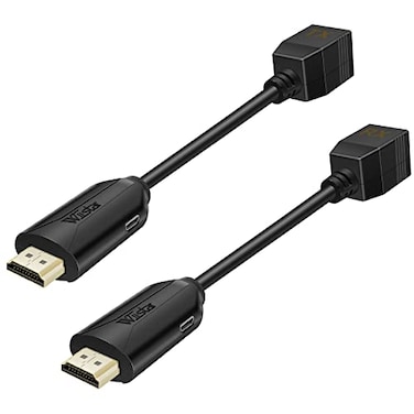HDSUNWSTD HDMI Over Ethernet Cat5e Cat6 RJ45 Ethernet Cable Male to Female HDMI to RJ45 Ethernet Network Converter 2 Ports up to 196ft60m Transmitter Receiver Power On Support Full 1080p from Displays
