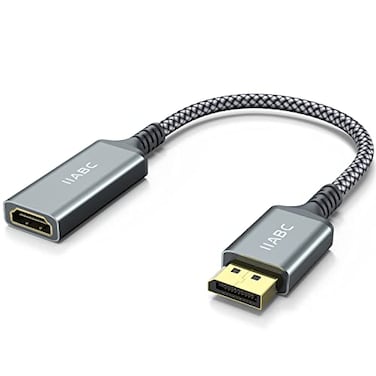 IIABC 4K DisplayPort to HDMI Adapter Cable GoldPlated UniDirectional Display Port DP to HDMI Screen Converter Male to Female Compatible for Lenovo HP Dell GPU AMD NVIDIA More Passive