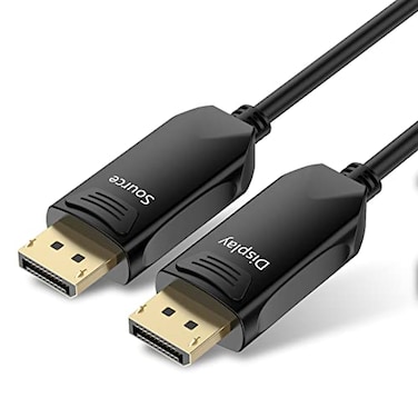 BIFALE Fiber Cable 33ft DisplayPort Fiber Optic High Speed 324 Gbps 8K60Hz 4K165Hz 2K144Hz DP14Fiber DP to DP Gold Plated Slim and Flexible Connector