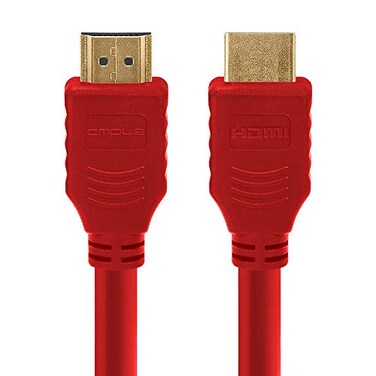 Cmple HDMI Cable 15FT High Speed HDTV UltraHD UHD 3D 4K 60Hz18Gbps 28AWG HDMI Cord Audio Return 15 Feet Red