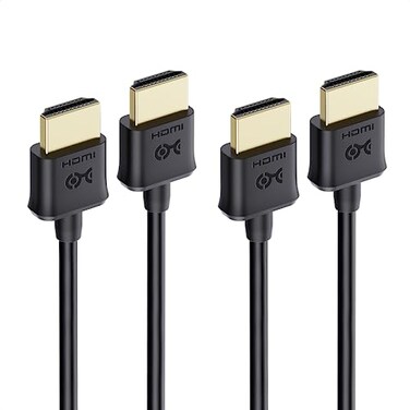 Cable Matters 2Pack Ultra Thin HDMI Cable 3 ft Support 4K60Hz Ultra Slim HDMI Cable 4K Rated with Ethernet HDR Support for PS5 Xbox Series XS RTX40903090 RX 79007800 Apple TV and More
