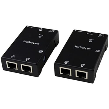 StarTech.com StarTechcom HDMI Over CAT5e CAT6 Extender with Power Over Cable 165 ft 50m HDMI VideoAudio Over Dual Ethernet Cable Extender TAA ST121SHD50