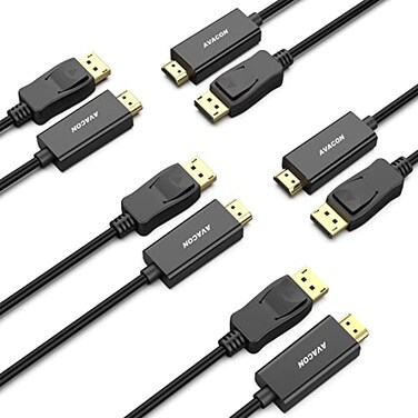 AVACON 4K DisplayPort to HDMI 6 Feet Cable 5 Pack UniDirectional DP 12 Computer to HDMI 14 Screen Cable Compatible with HP ThinkPad AMD NVIDIA Desktop