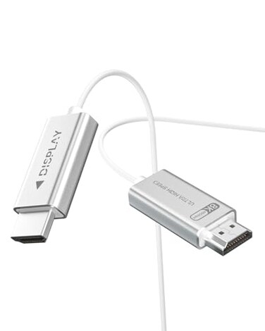 YSerendept HDMI 21 Cable 33ft White 8K 4K Fiber Optic HDMI Cable8K60Hz 4K120Hz48GbpsDynamic HDRHDCP 2223 3D Compatible with 4090RX 7900 XTXMonitorPS5Soundbar