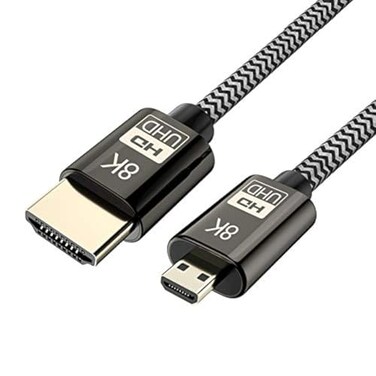 Cablecc Micro HDMI to HDMI 21 UltraHD UHD 8K 60hz 4K 120hz Cable 48Gbs HDMI Cord for Camera Tablet 1M