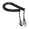 CY Micro HDMI 20 Male to HDMI Male 4K 60hz Stretch Coiled Cable Left Angled 90 Degree for HDTV Computer Laptop Monitor