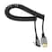 CY Micro HDMI 20 Male to HDMI Male 4K 60hz Stretch Coiled Cable Left Angled 90 Degree for HDTV Computer Laptop Monitor