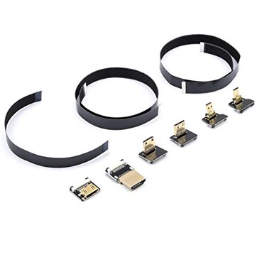 FPVKing FPV for HDMIcompatible Flat Ribbon Cable with Standard Mini and Micro Connectors Bundle Set for Multicopter Aerial Photography