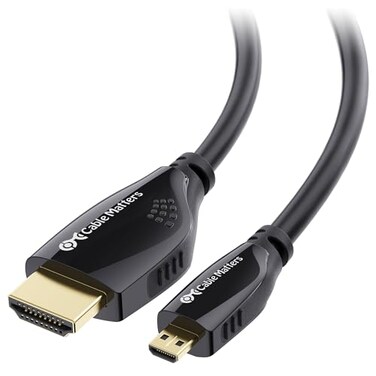 Cable Matters HighSpeed 4K60Hz Micro HDMI to HDMI Cable 10ft Ideal for Tablet Notebook Camera Raspberry Pi 4 and Raspberry Pi 5