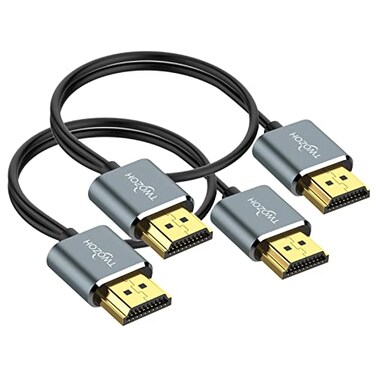 Twozoh Flexible Slim HDMI Cable 10FT 2 Pack Ultra Thin HDMI Cord Supports High Speed 4K60Hz 18gbps 2160P1080P