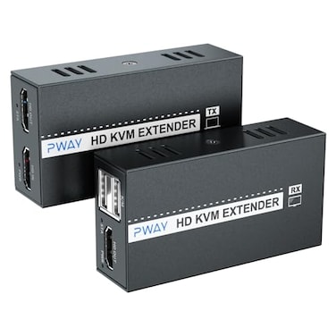 PWAYTEK HDMI KVM USB Ethernet Extender Over Cat5eCat6Cat7Cat8164ft LongRange Transmission 1080p60Hz Clarity 3D HD LoopOut POC Mouse Keyboard Support Ideal for Offices Classrooms