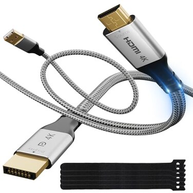 Elecan UniDirectional HDMI to DisplayPort Adapter Monitor Cable 10 Ft 4K60Hz 2K 1080P with USB Powered Source to DP Display Converter for PCAMDNVIDIAMacNSPS5XboxTiesNOT DP to HDMI