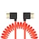 Uonecn Left Angle to Right Angle HDMI 21 Cable for Atomos Ninja V Portkeys BM5 48Gbps 8K Braided Coiled HDMI Cord for Sony A7iv ZCAM F6 ZCam E2 Pro Cameras Red 3050cm12in197in