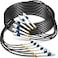 YUTIANHOME 30 Meters 6 Core Industrial TPU LC to LC Outdoor Armored Fiber Optic Cable OS2 Single Mode 6 Strands Fiber Patch Cable with LC Connectors 9125um OD5mm Direct Burial LCLC
