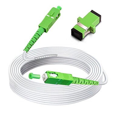 Bangun 25 Meters SCAPC to SCAPC Fiber Optic Internet Cable Armored Single Mode Patch Cable Fiber Optic Jumper Optical Patch Cord SIMPLEX 9125um OS1OS2 Compatible LSZH White