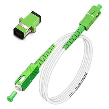 Bangun SCAPC to SCAPC Fiber Optic Internet Cable Armored Single Mode Patch Cable Fiber Optic Jumper Optical Patch Cord SIMPLEX 9125um OS1OS2 Compatible LSZH White 1m
