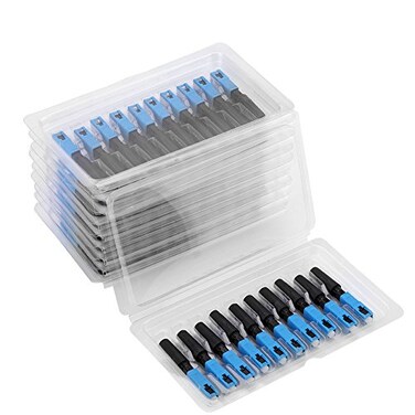 Yuecoom 100pcs Fiber Optic Connector SC Embedded Fast Connector Fiber Optic Cable Extender Quick Connector Adapter for Fiber Optic Cables