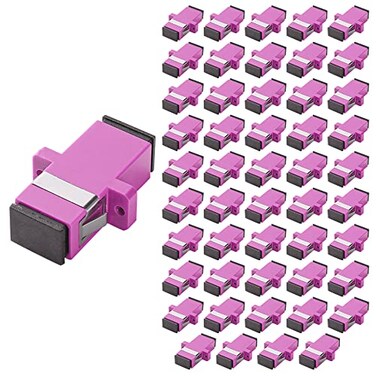 GwliUni 50Pcs SC to SC OM4 MultiMode Couplers Simplex Fiber Optical Adapters Cable Connectors