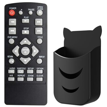 Motiexic Replacement Remote Control for LG DP132 DP132NU DVD Player for All LG COV31736202 DVD Player with Remote Control Holder Black