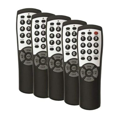 CLEAN REMOTE 5Pack Brightstar BR100B Universal TV Remote
