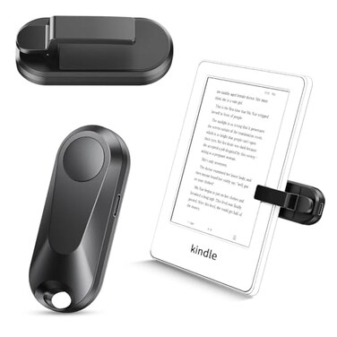 Sycelu RF Remote Control Page Turner for Kindle Paperwhite Oasis eReaders KoboCamera Video Recording Remote Triggers Page Turner for ipad Tablets Reading Novels ComicsBlack